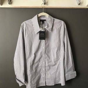Lane Bryant pinstripe button up shirt